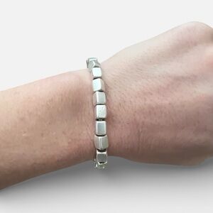 5/$25 Silver Square Bead Bracelet